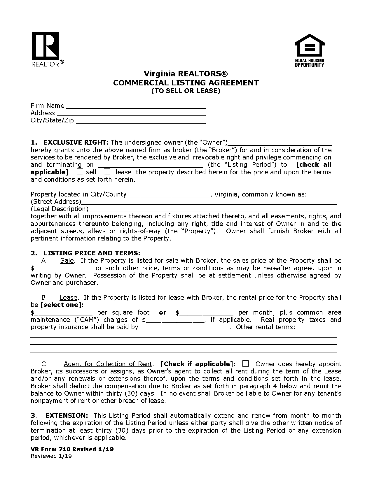 Free Virginia Commercial Lease Agreement Template PDF Word