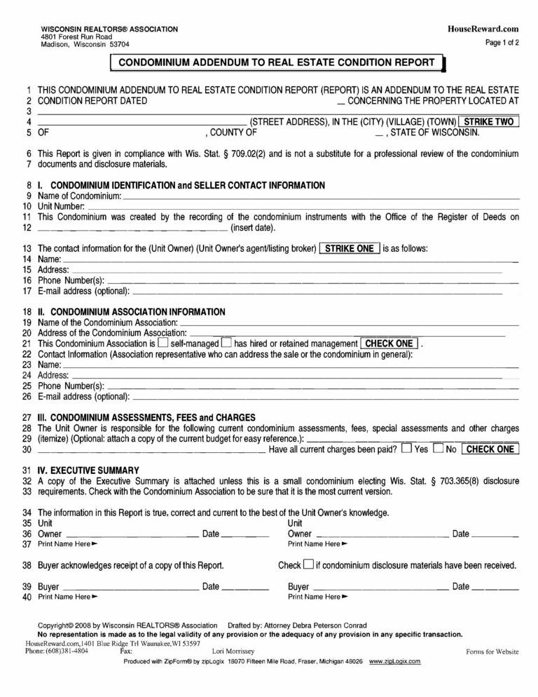 Free Wisconsin Residential Purchase and Sale Agreement PDF Word